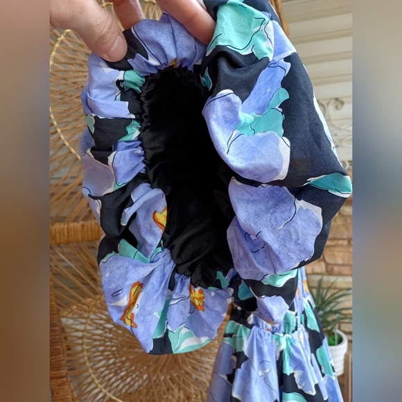 Floral Puff Sleeve Dress_Small - Picture 5 of 8